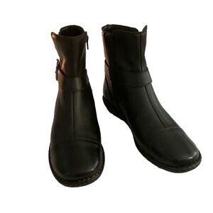 Born Ankle Boots, Size 11M, Dark Brown Leather